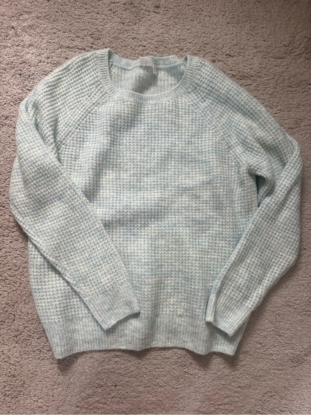 GAP Light Blue Textured Crewneck Sweater